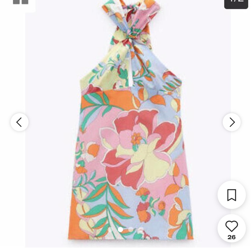 ZARA Floral Halter Dress